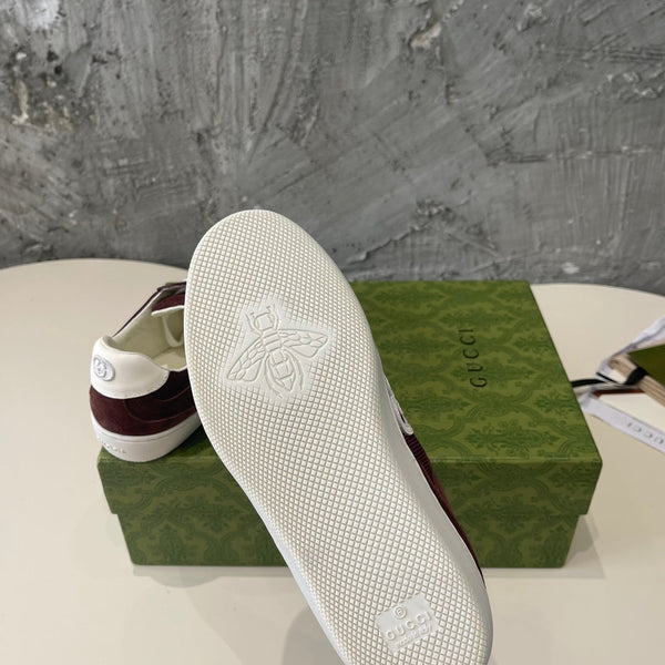 GG Low Sneaker Barn Red Canvas Suede Calfskin