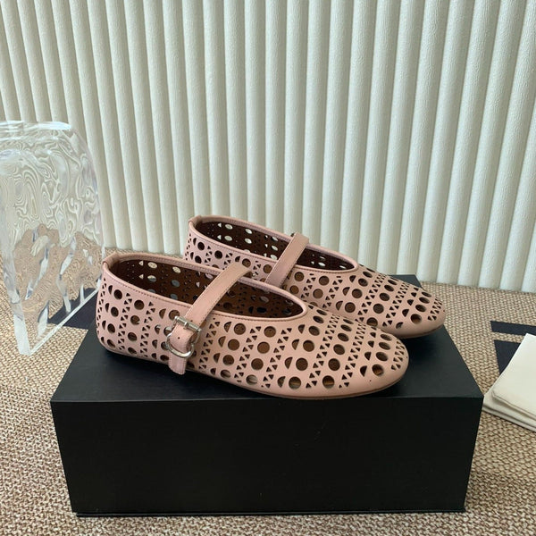 ballet flat in vienne nude lambskin