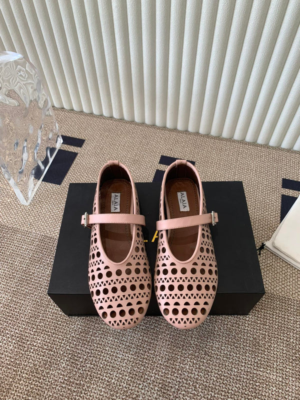 ballet flat in vienne nude lambskin