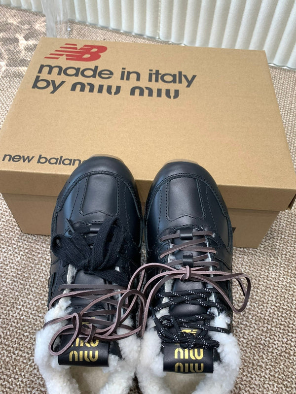 Miu x Balance Sneakers Black Cowhide