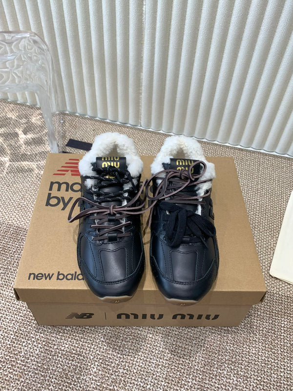 Miu x Balance Sneakers Black Cowhide