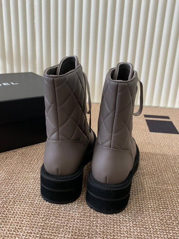 Chanel Electric Show Ankle Boot jBrown and Black Leather 507523