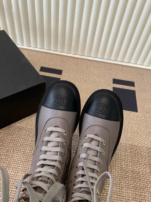 Chanel Electric Show Boot Brown and Black Leather 507524