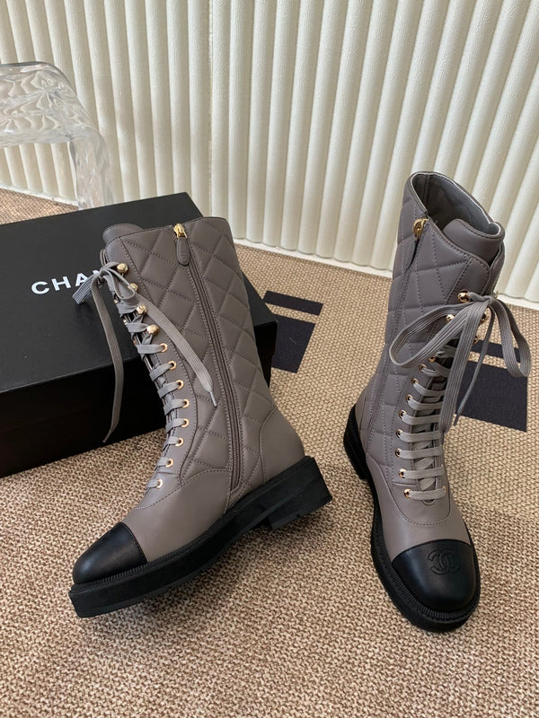 Chanel Electric Show Boot Brown and Black Leather 507524