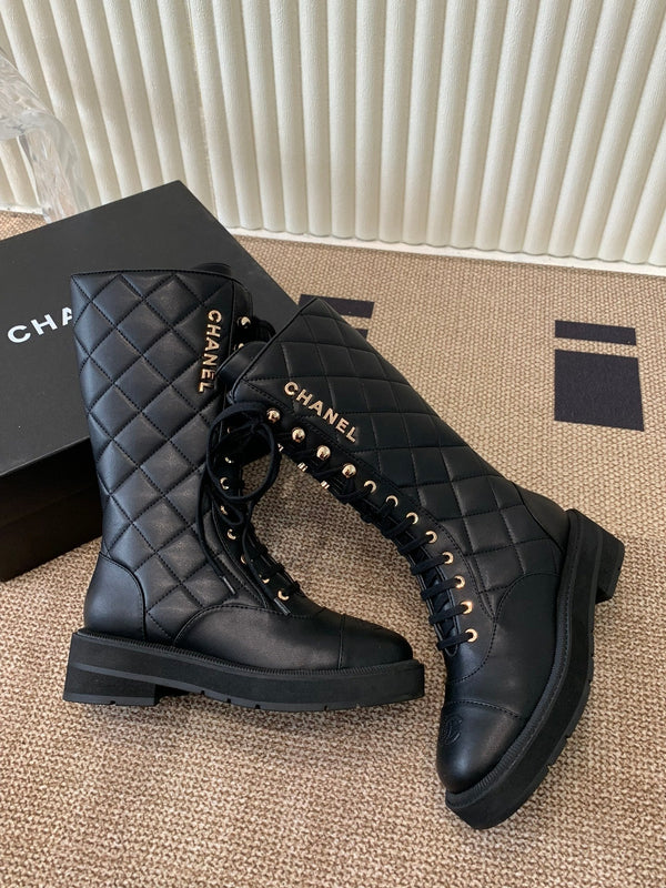 Chanel Electric Show Boot Black Leather 507525