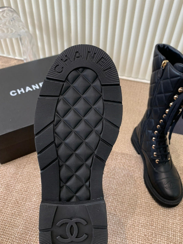 Chanel Electric Show Boot Black Leather 507525
