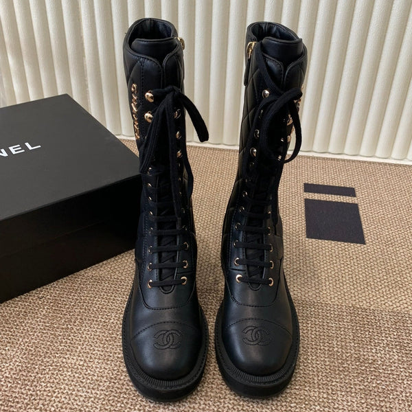 Chanel Electric Show Boot Black Leather 507525