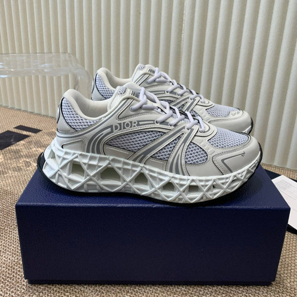 CD Sneaker B35 In White Mix Ivory White Calfskin And Fabric 113127