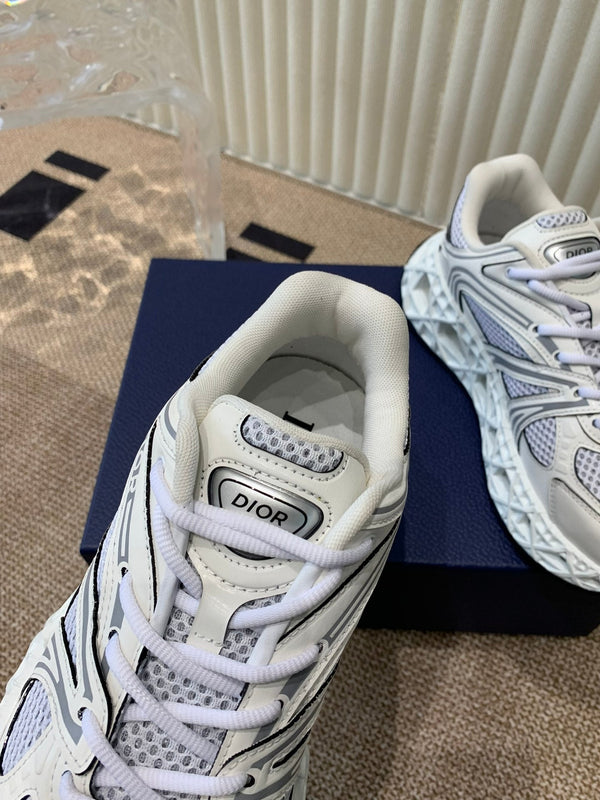 CD Sneaker B35 In White Mix Ivory White Calfskin And Fabric 113127