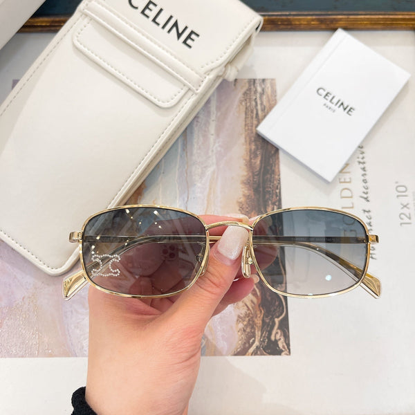 TRIOMPHE RHINESTONE SUNGLASS CL40285U IN METAL WITH CRYSTALS