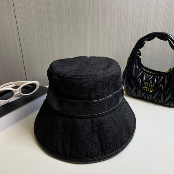 GG Bucket Hat Black Monogram 413184