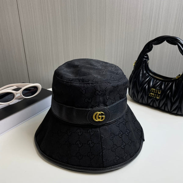 GG Bucket Hat Black Monogram 413184