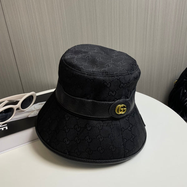 GG Bucket Hat Black Monogram 413184