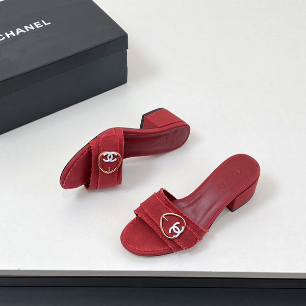 CC Mule Sandals In Red Canvas Fabric 149440