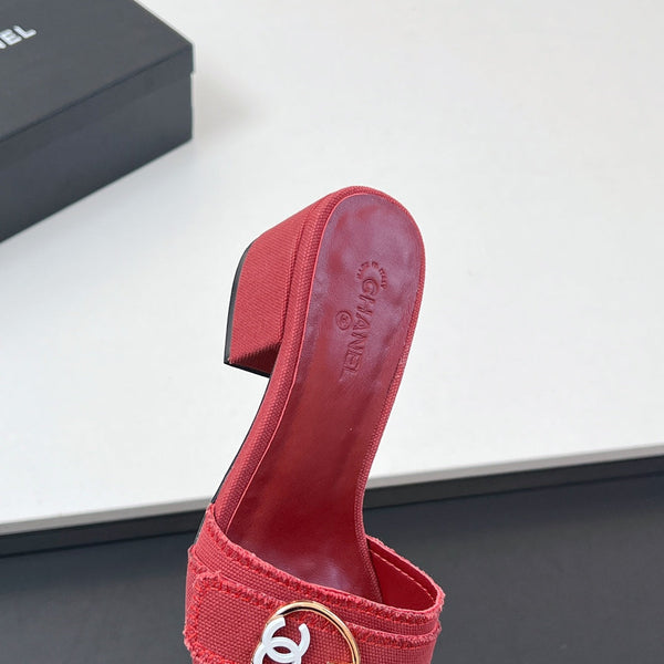 CC Mule Sandals In Red Canvas Fabric 149440