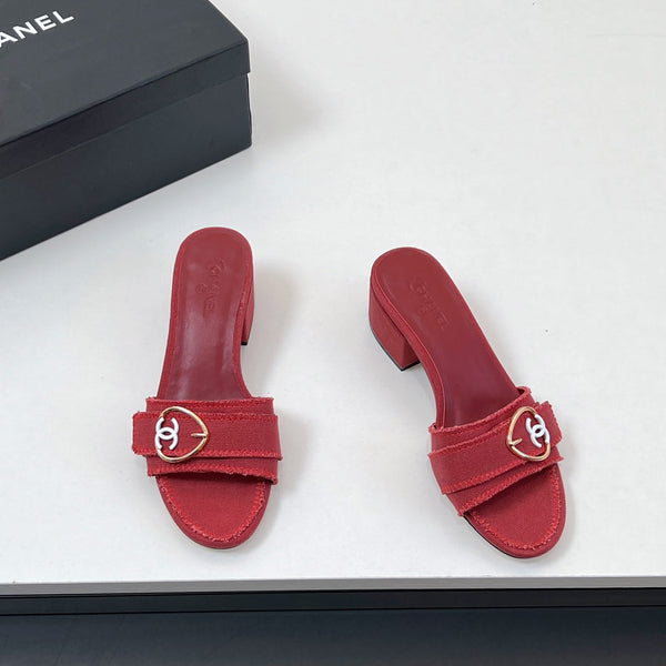 CC Mule Sandals In Red Canvas Fabric 149440