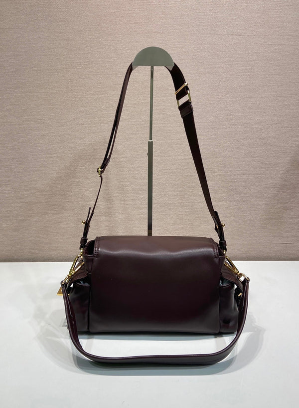 PRA Shoulder Bag Dark Brown Sheepskin 341138
