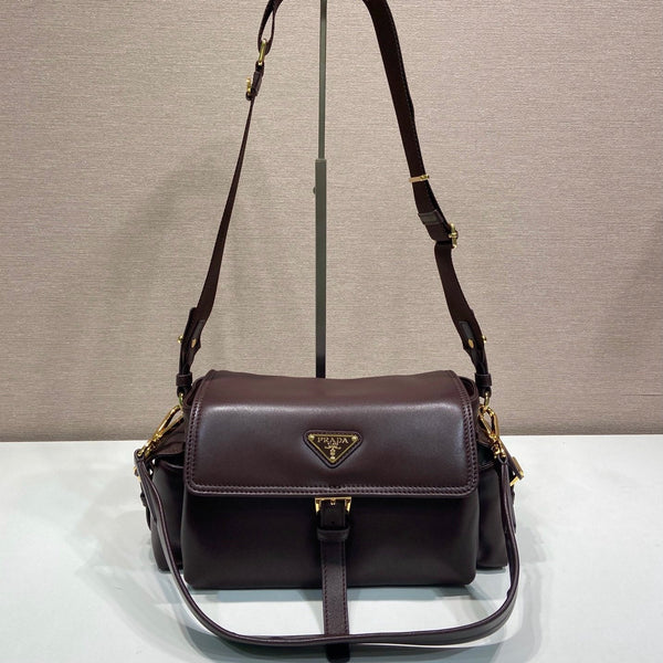 PRA Shoulder Bag Dark Brown Sheepskin 341138