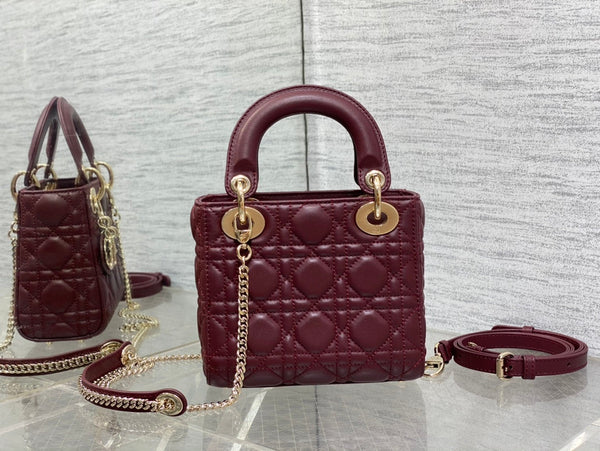 mini lady 17 wine lambskin