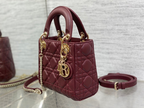mini lady 17 wine lambskin