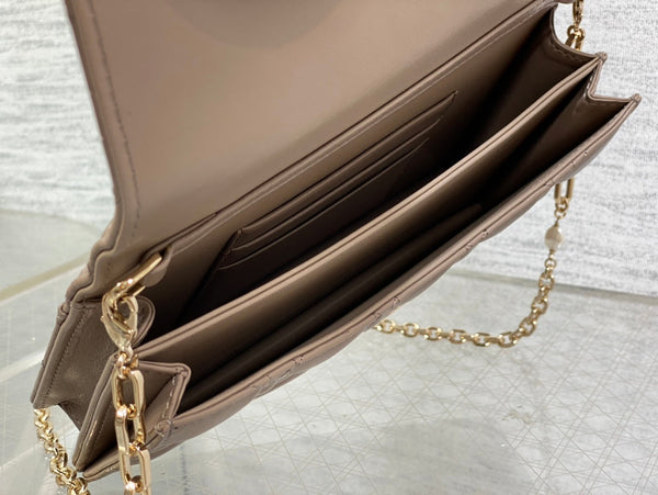 my cd mini 21 dark brown lambskin