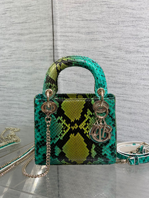 MINI 17 LADY BAG IN COLORFUL SNAKESKIN PATTERN LAMBSKIN 225963