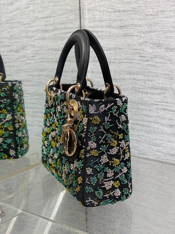 SMALL 20 BAG BLACK LAMBSKIN WITH SHOOTING STAR EMBROIDERY WOMEN 226114