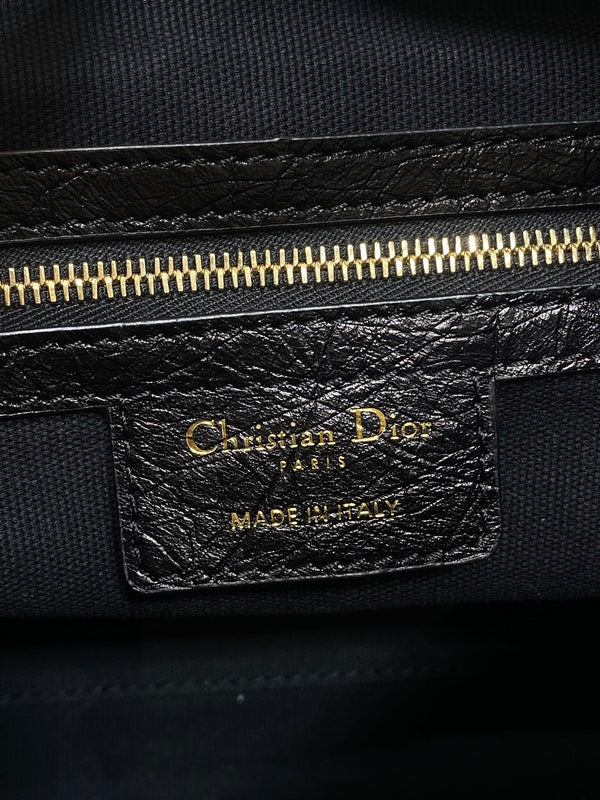 CD VOYAGE handbag 28 Black Crinkled Calfskin