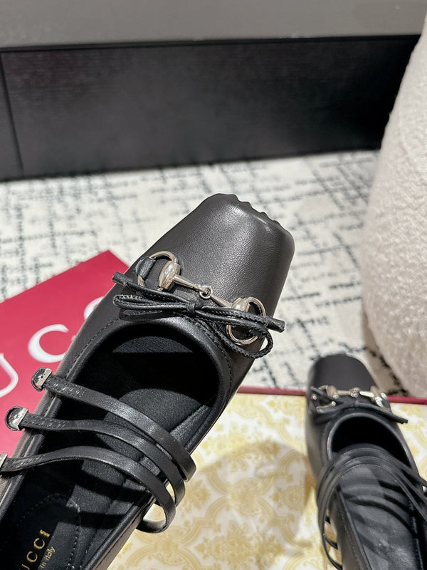 MARY JANE FLAT IN BLACK CALFSKIN