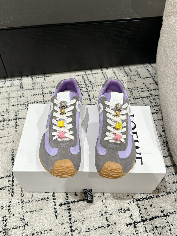 Loewe 25 Ballet Runner 2.0 Sneaker Grey Purple Nylon Sheepskin