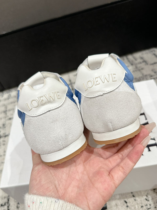 Loewe Ballet Runner 2.0 Sneaker White Blue Nylon Sheepskin
