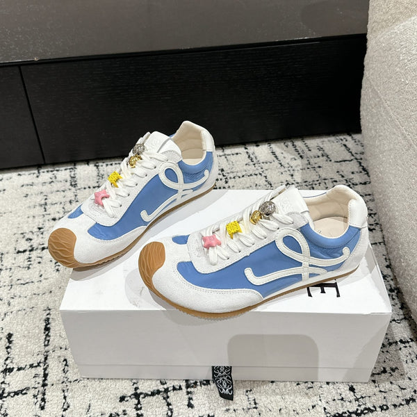 Loewe Ballet Runner 2.0 Sneaker White Blue Nylon Sheepskin