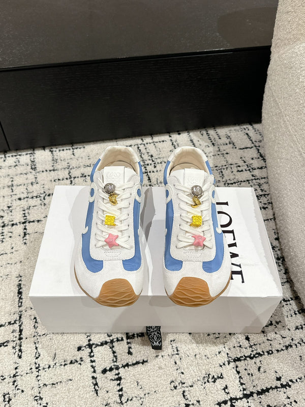 Loewe Ballet Runner 2.0 Sneaker White Blue Nylon Sheepskin