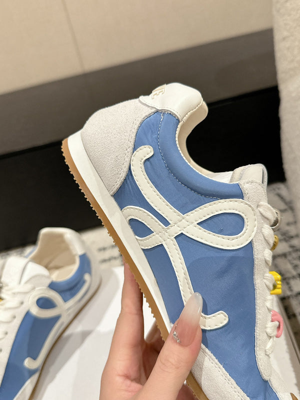 Loewe Ballet Runner 2.0 Sneaker White Blue Nylon Sheepskin