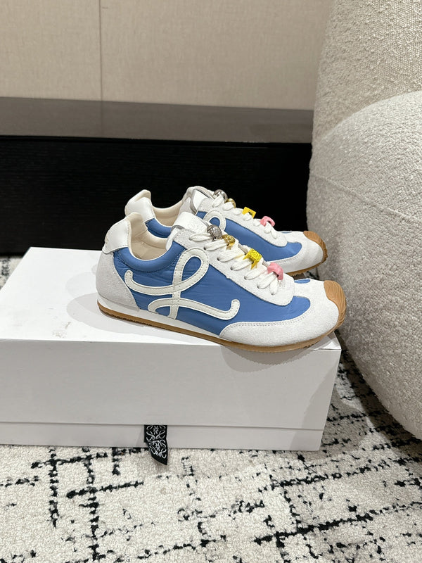 Loewe Ballet Runner 2.0 Sneaker White Blue Nylon Sheepskin