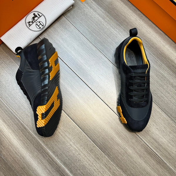 HM BOUNCING SNEAKER BLACK AND YELLOW FABRIC