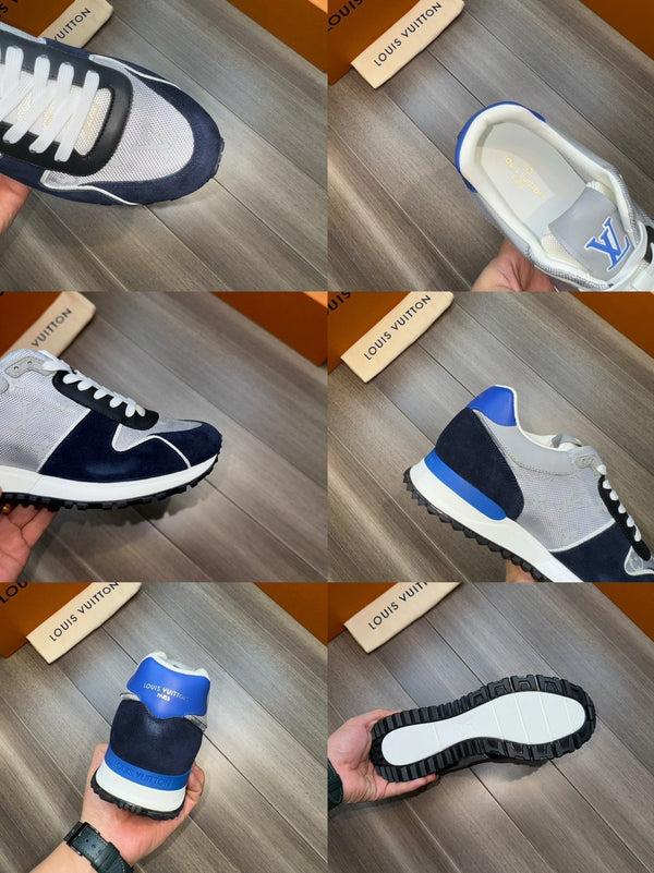 SNEAKERS LV RUN AWAY BLU NAVY GRIGIO MESCOLA