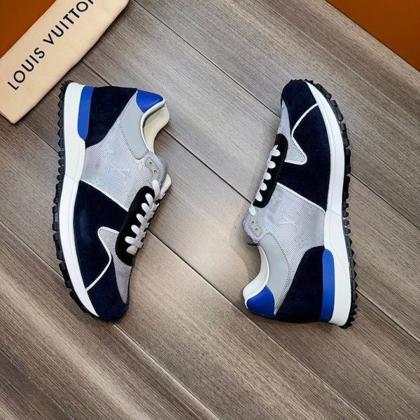 SNEAKERS LV RUN AWAY BLU NAVY GRIGIO MESCOLA