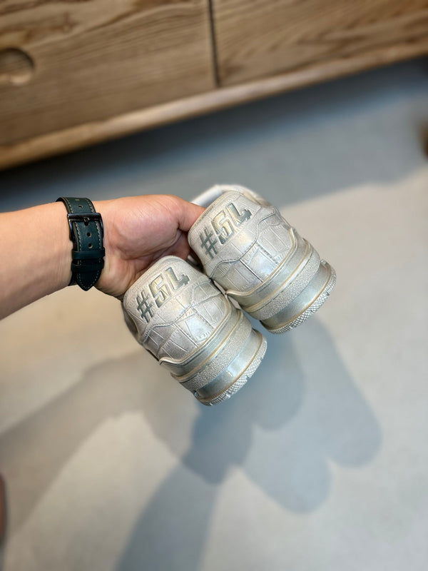 LV MEN'S LUXURY DESIGNER SPORTS SILVER SNEAKERS