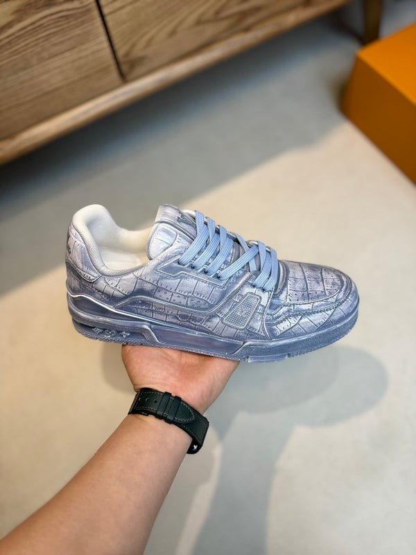 LV MEN'S LUXURY DESIGNER SPORTS BLUE SNEAKERS