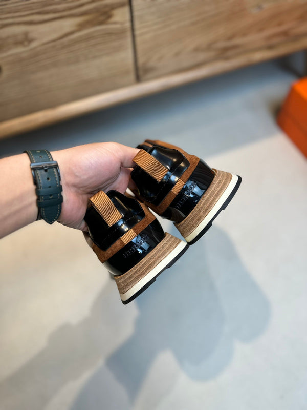 HM INTERACTIVE LACE-UP SNEAKER TAWNY CALFSKIN