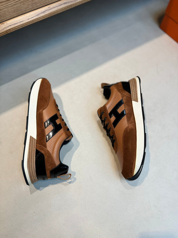 HM INTERACTIVE LACE-UP SNEAKER TAWNY CALFSKIN