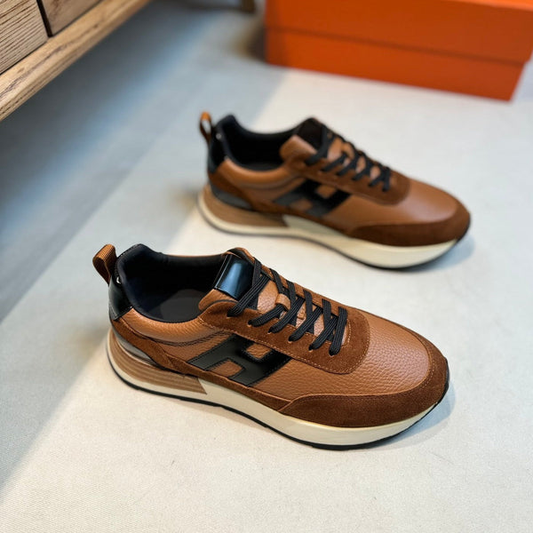 HM INTERACTIVE LACE-UP SNEAKER TAWNY CALFSKIN