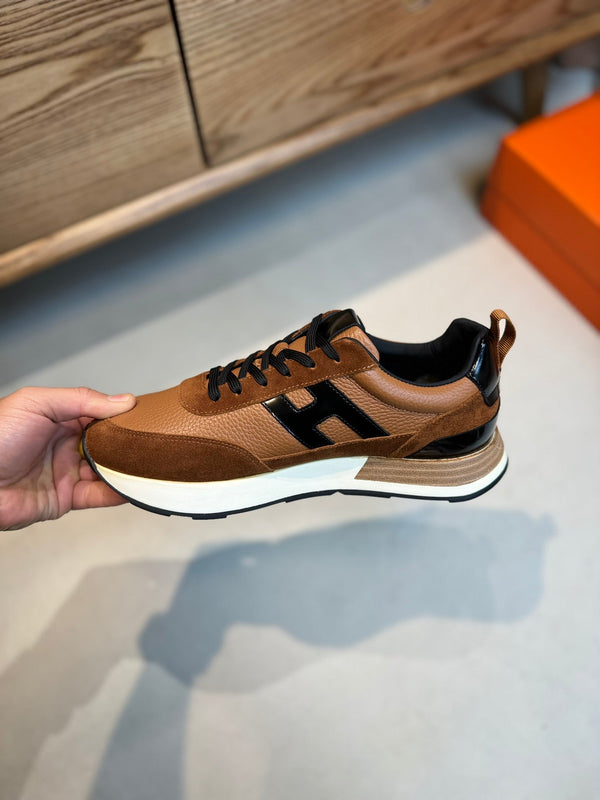 HM INTERACTIVE LACE-UP SNEAKER TAWNY CALFSKIN