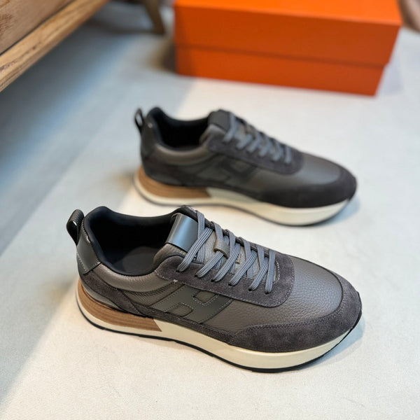 HM INTERACTIVE LACE-UP SNEAKER GRAY CALFSKIN