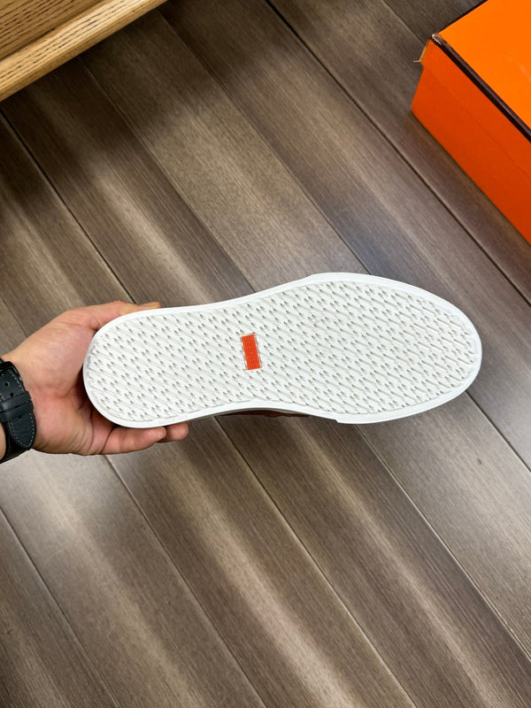 SNEAKER SLIP-ON HM GAME IN PELLE DI VITELLO OCRA