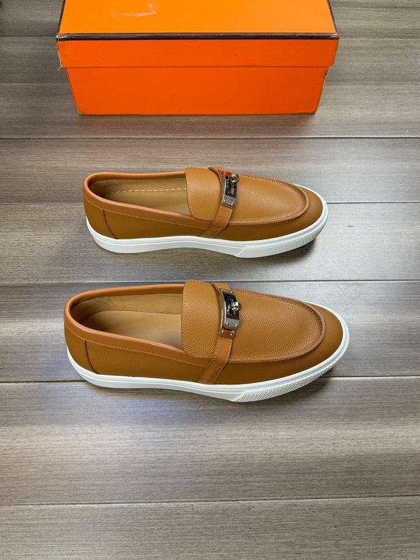 SNEAKER SLIP-ON HM GAME IN PELLE DI VITELLO OCRA