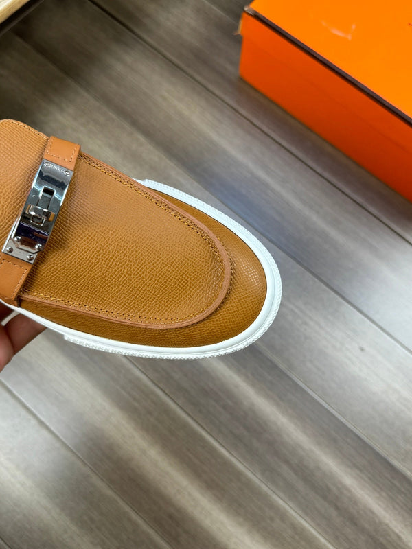 SNEAKER SLIP-ON HM GAME IN PELLE DI VITELLO OCRA