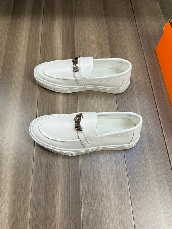 SNEAKER SLIP-ON HM GAME IN PELLE DI VITELLO BIANCA