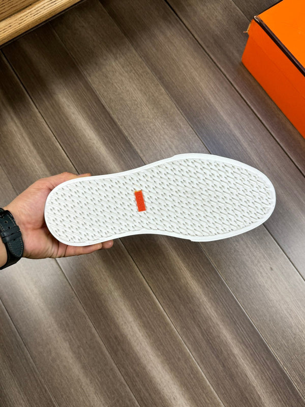 SNEAKER SLIP-ON HM GAME IN PELLE DI VITELLO BIANCA